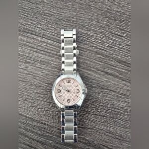 Coach Silver Watch with Patterned Dial
